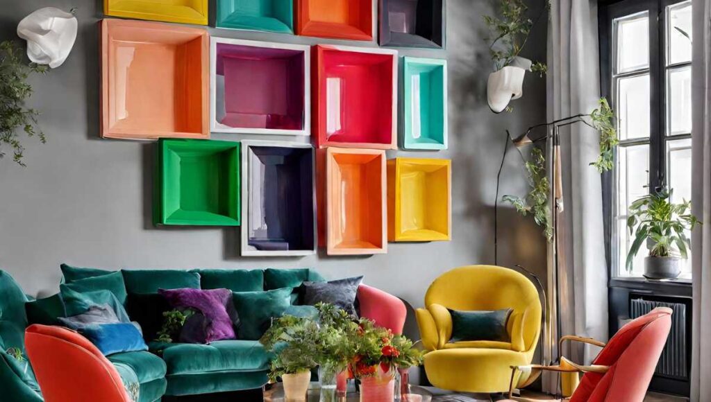 Decorate your living room with bold colors and stylish design Style.