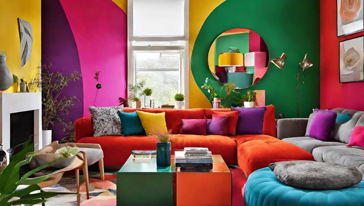 Decorate your living room with bold colors and stylish design Style.